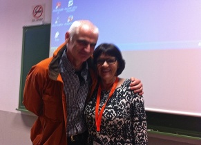 Hugging the life out of ex-TESOL-SPAIN president, Annie MacDonald.